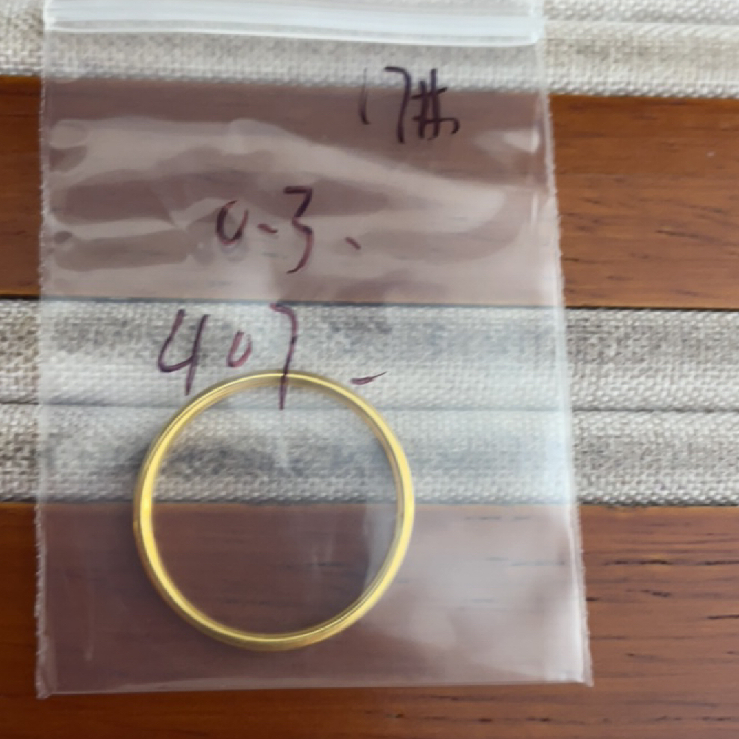 克重0.3 17号 亮面戒指 足金999