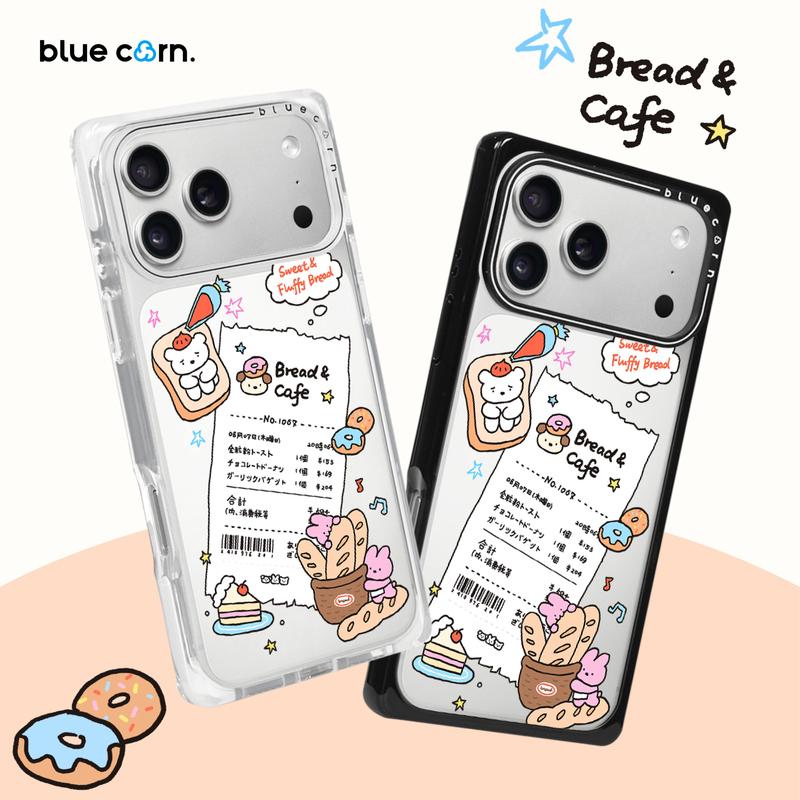 蓝色苞米面包萌趣清单透明款 适用于苹Phone17/16/15ProMax手机壳