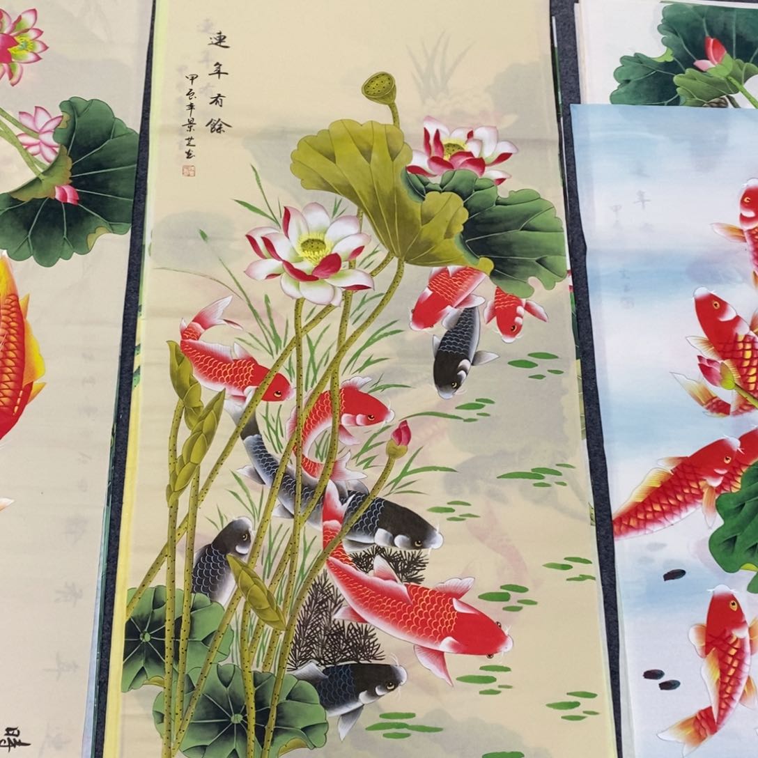 国画尺寸140✖️70四尺手绘工笔