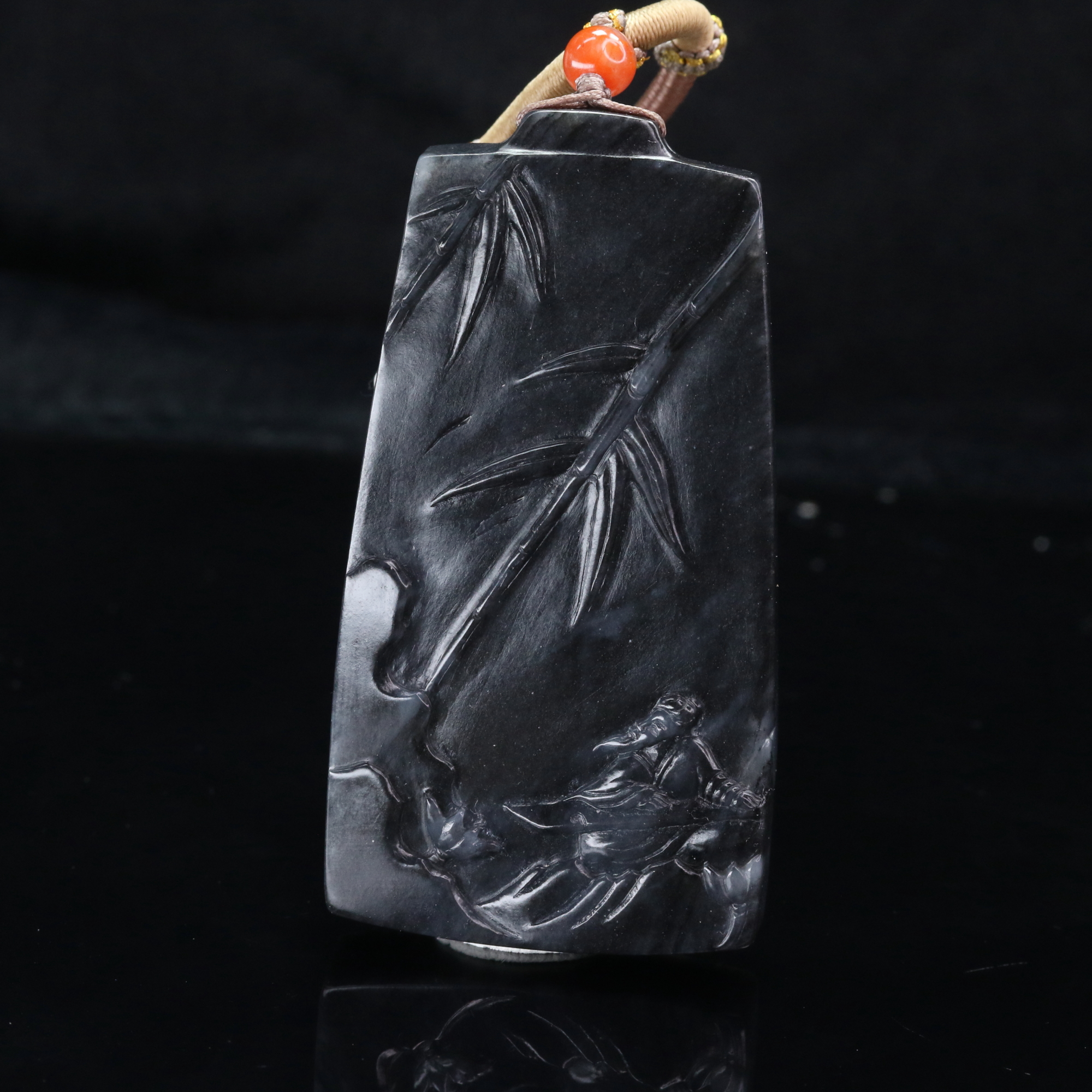 9和田玉青花觅知音牌/300101上海嘉禾拍卖