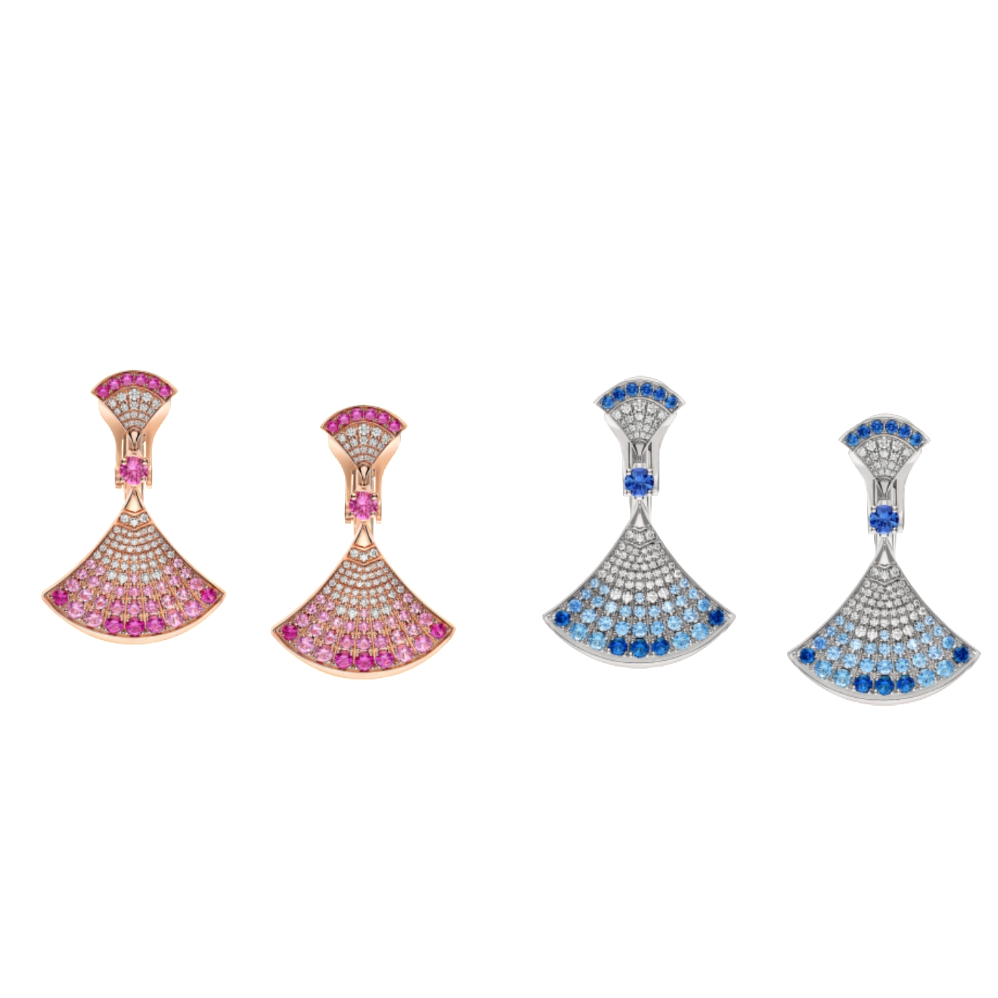 2694耳钉--18K金镶嵌红宝石裙子耳钉