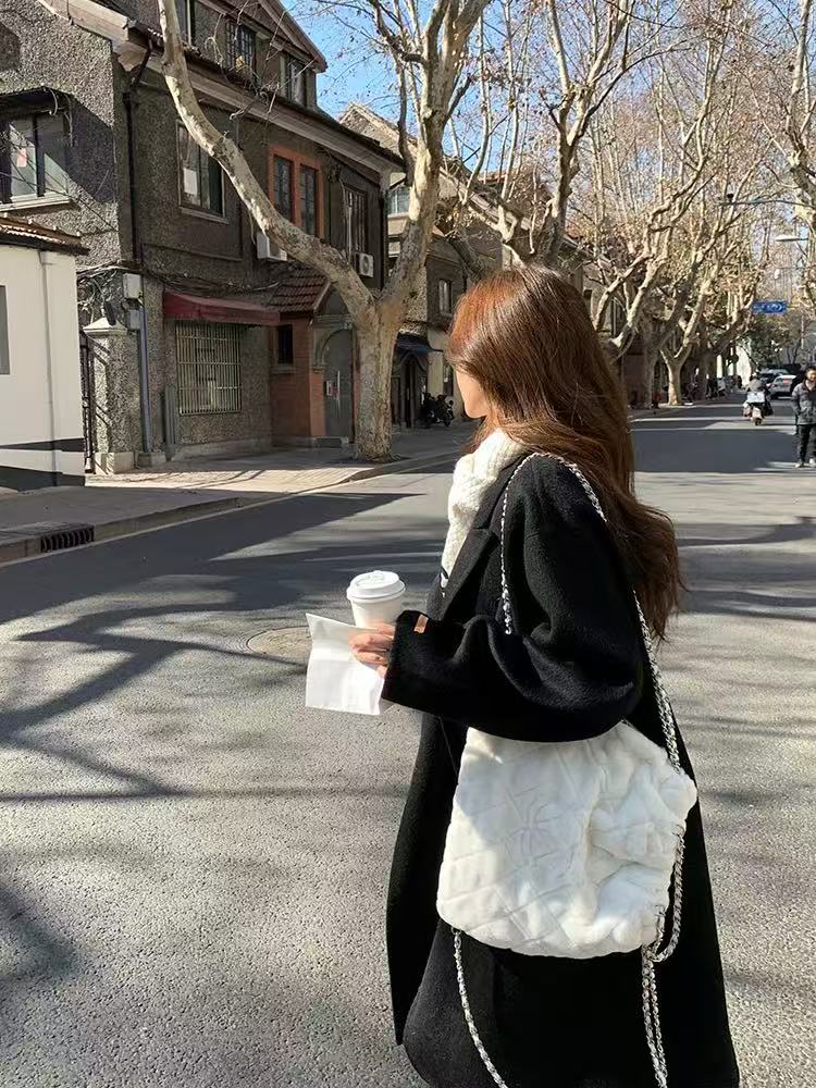 （织物）2025新秋冬韩版中长款大衣女士休闲时尚（直播间专属链接）