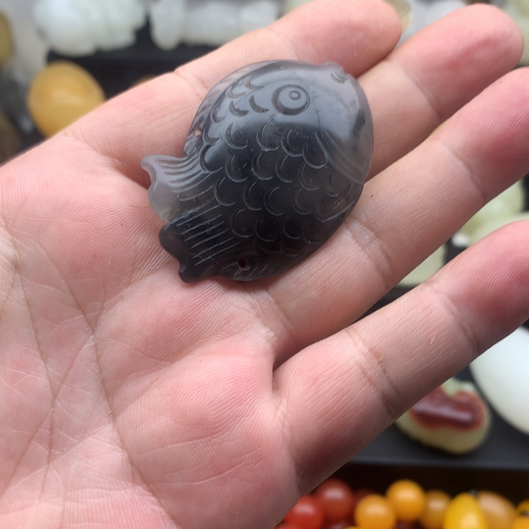 石材昆仑山脉挂件手把