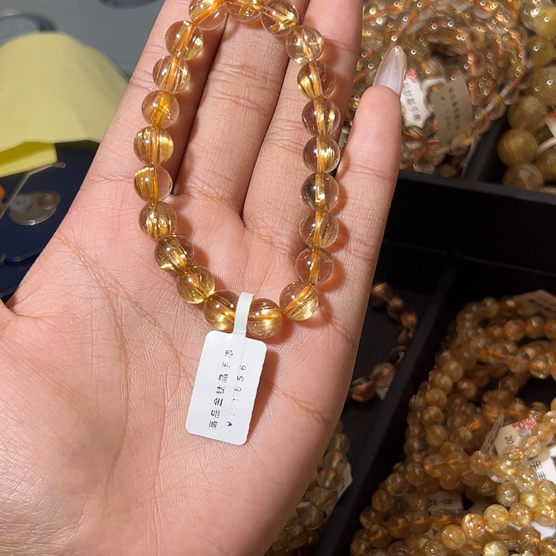 活****未镶嵌手链发晶天然金发晶