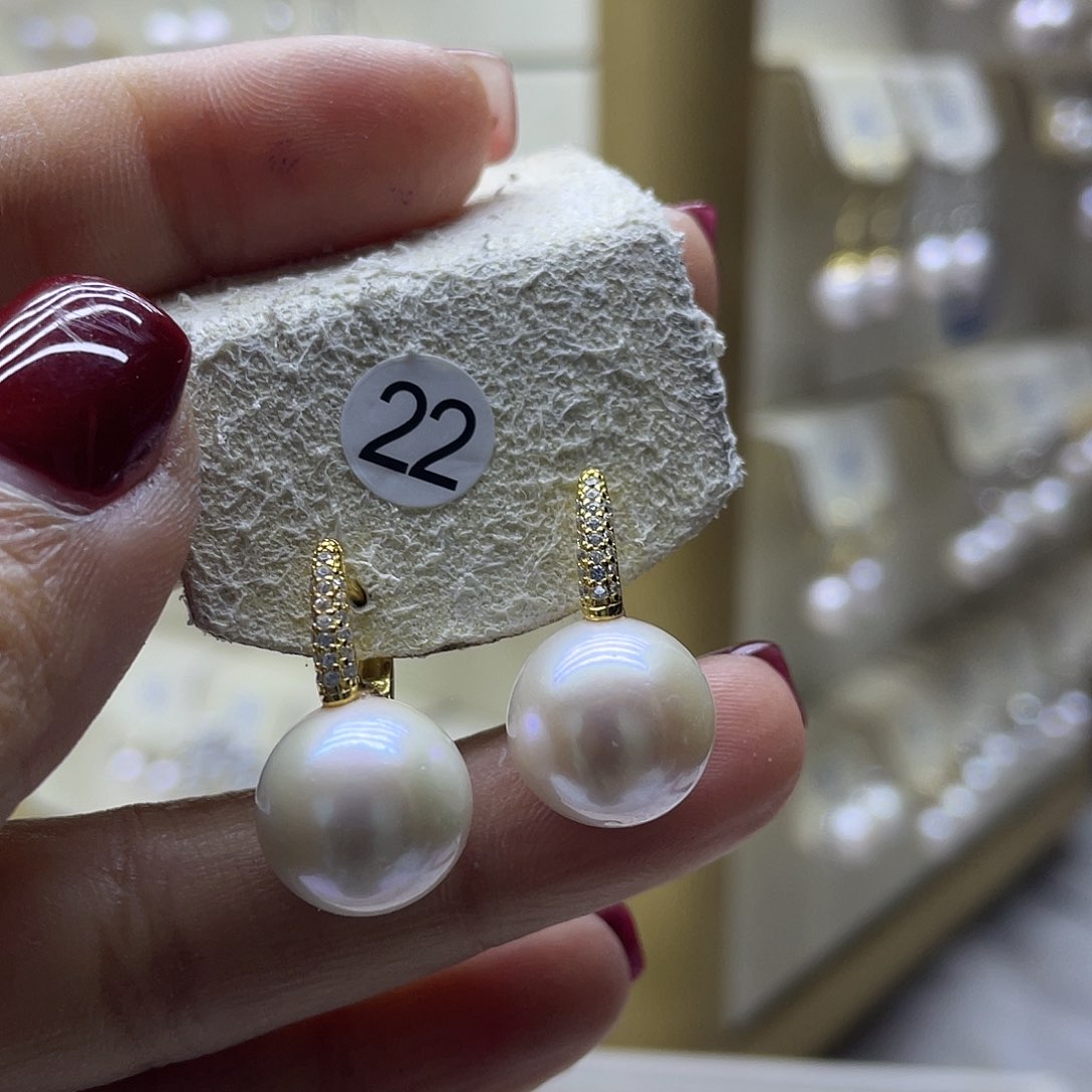 淡水珍珠耳饰银S925镶嵌