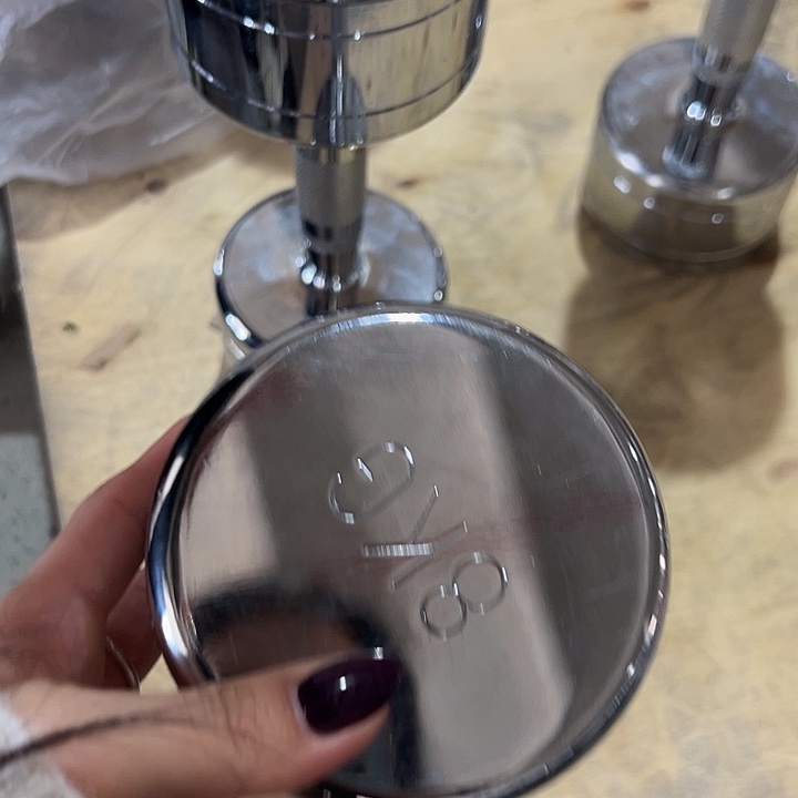 全新电镀纯钢哑铃8公斤一对