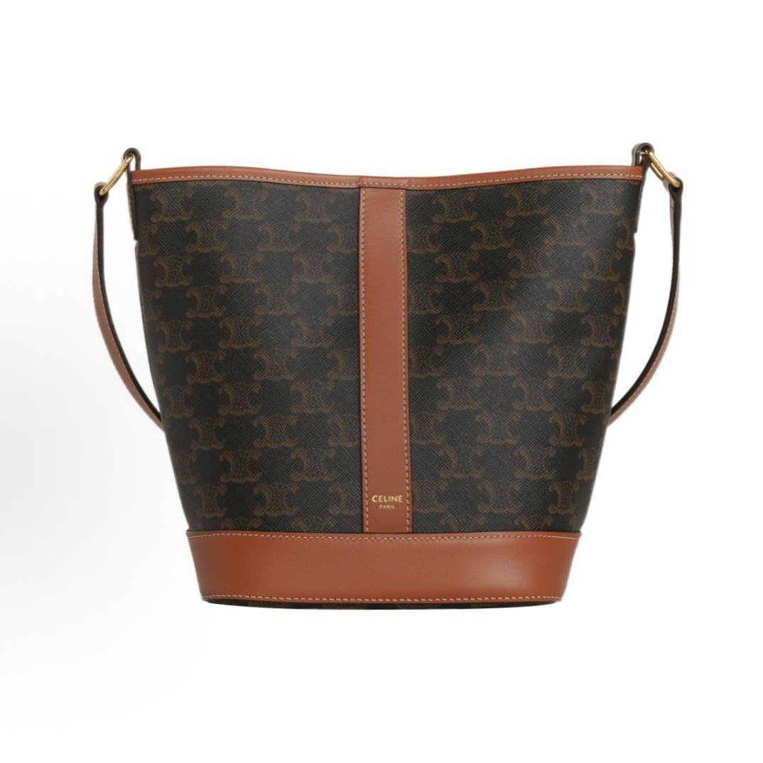 99新 Celine/思琳 CELINE 经典满印老花 小号水桶包单肩斜挎包
