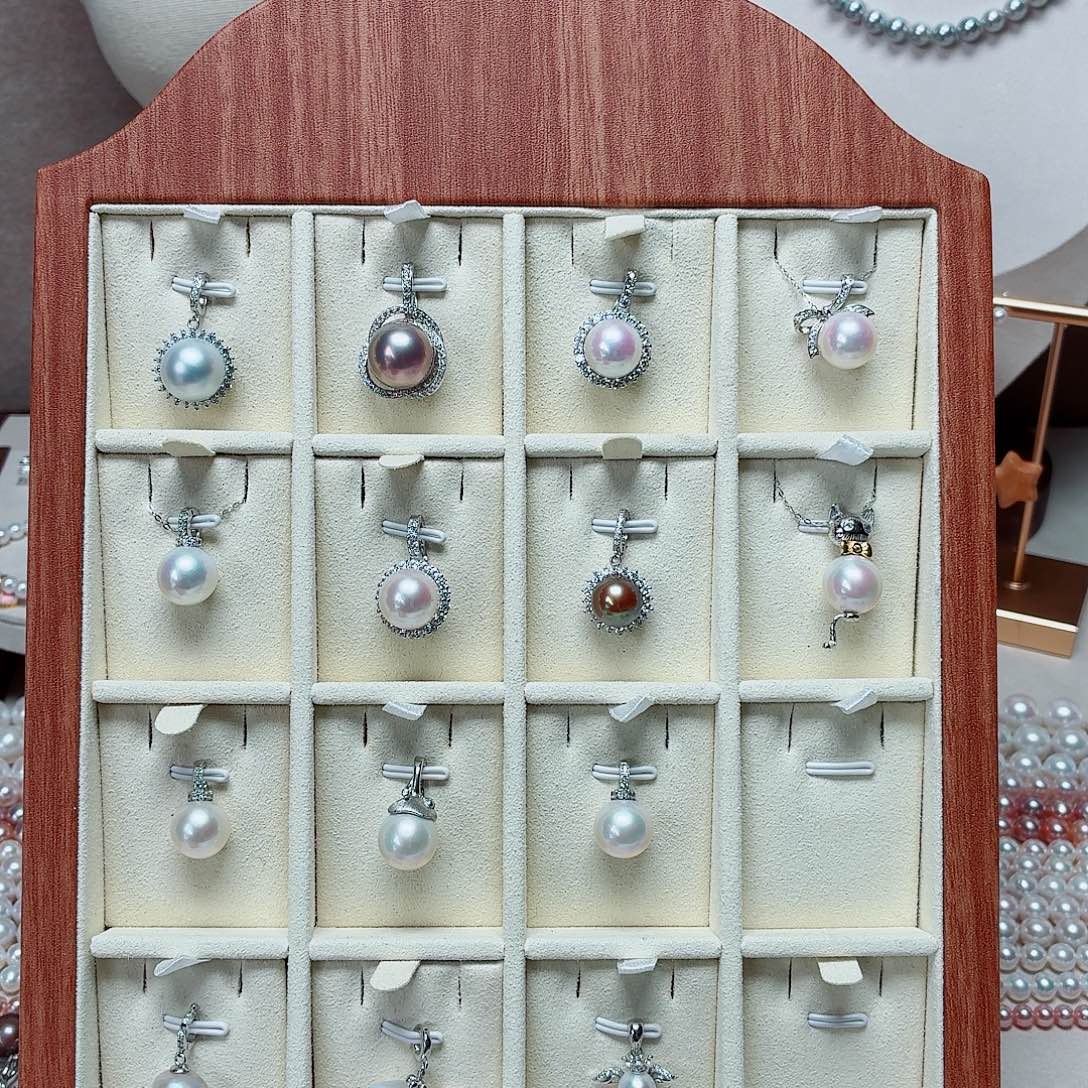 颈饰银S925镶嵌淡水珍珠吊坠展示 具体咨询