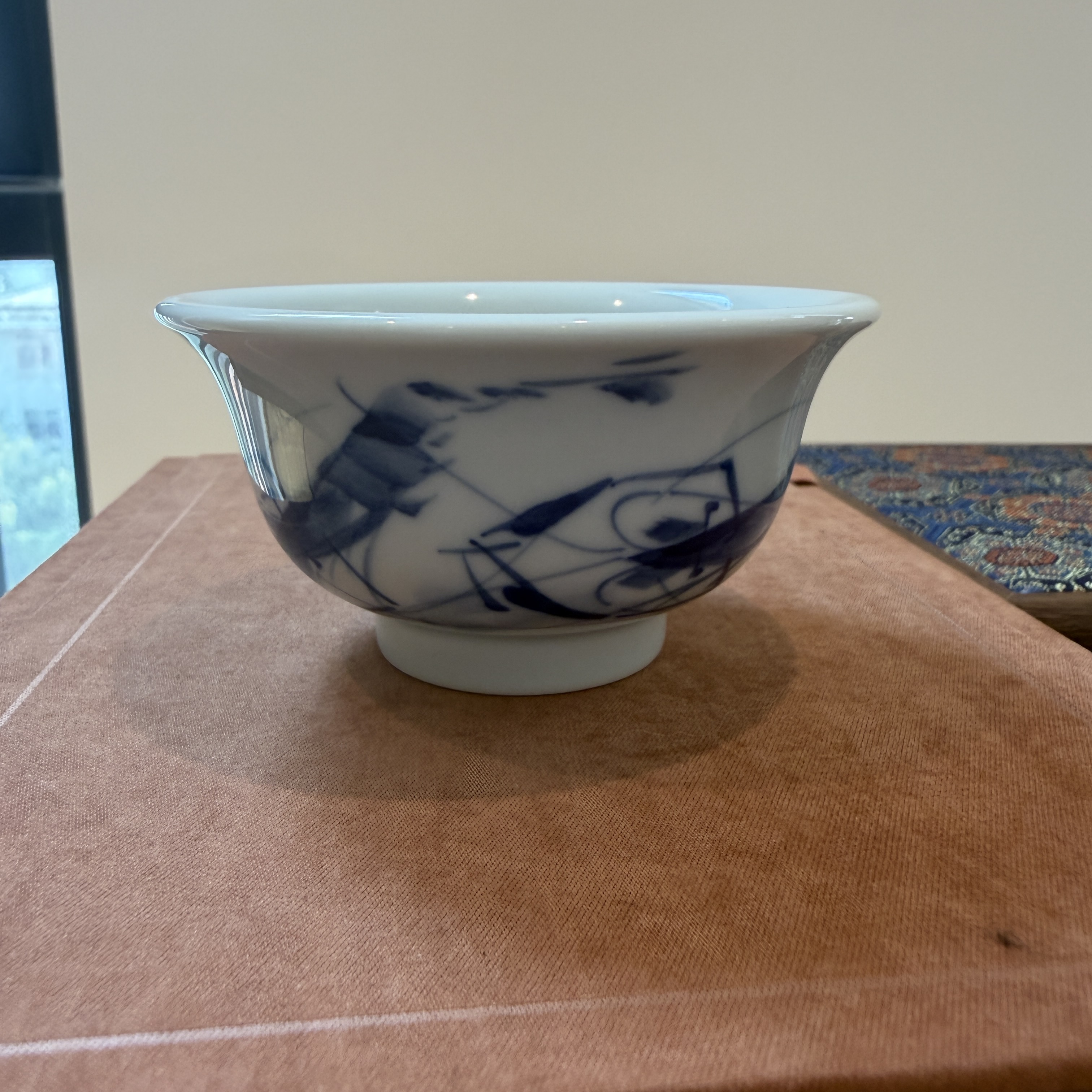 【军盛窑】青花虾趣写意杯