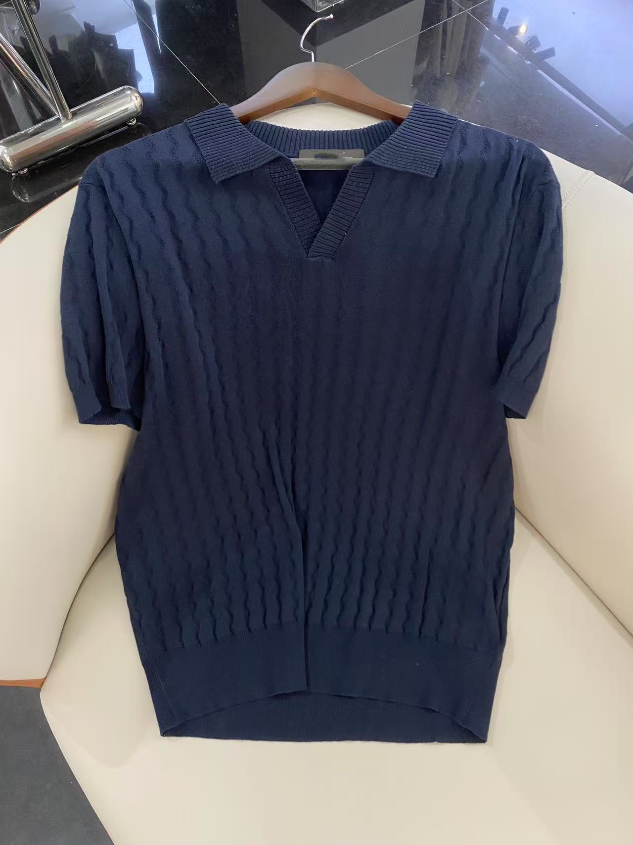 高定男装  LP  春夏新款25s  棉麻 海鸥领POLO SY003