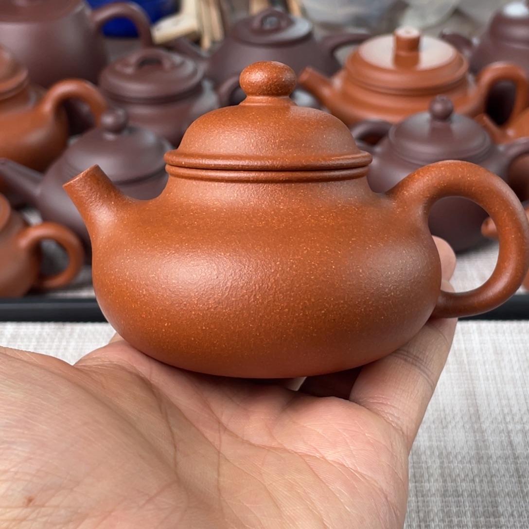 ****弟茶壶紫砂微瑕半手工红降坡容天壶140cc
