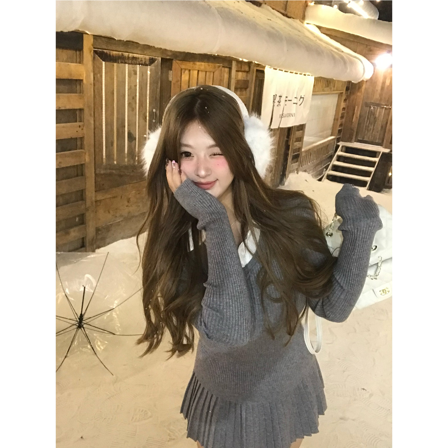 你的鱼 韩国留学生 微胖mm假两件针织衫套装11/25 19:00 抖音直播
