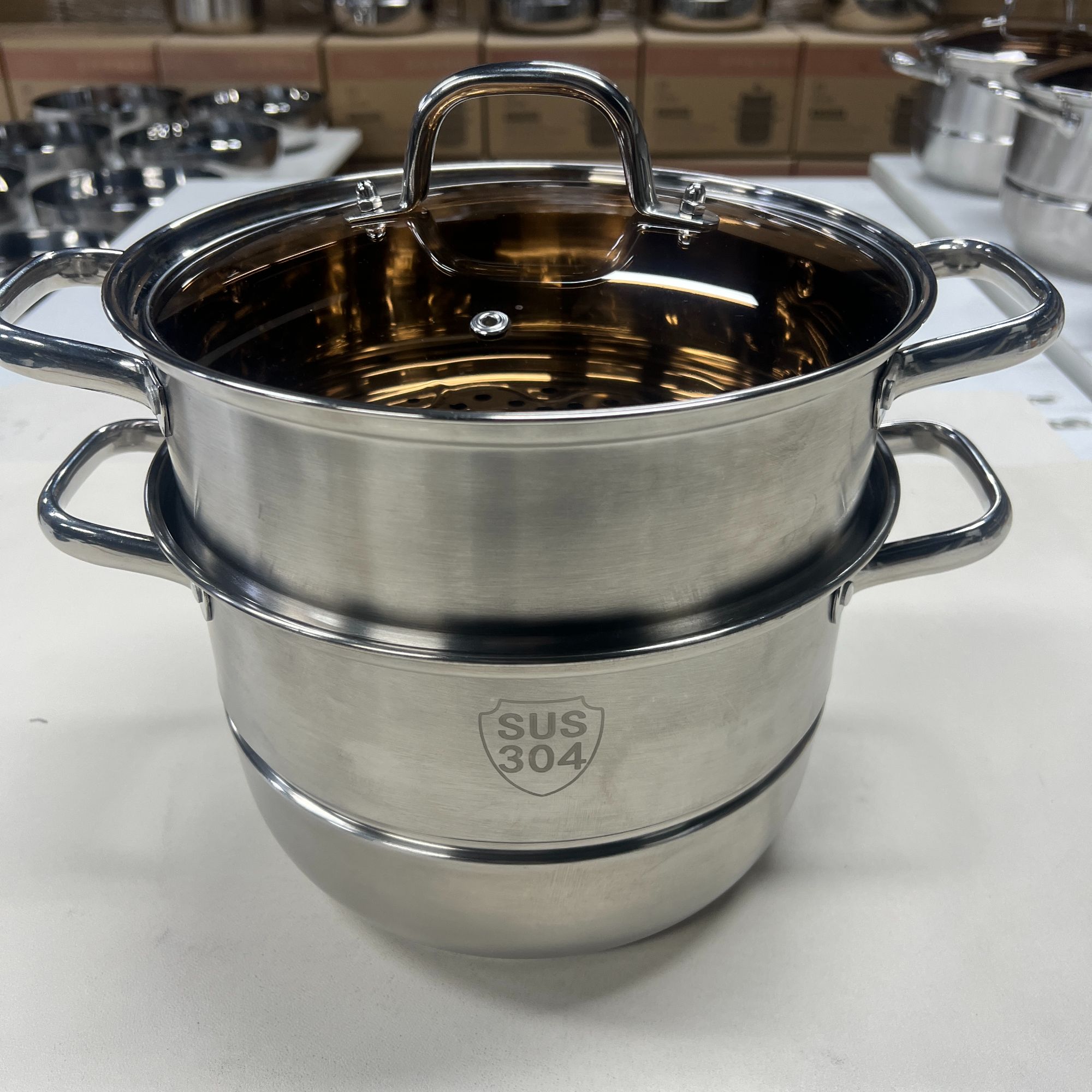 C【三层26CM汤蒸锅】不锈钢汤锅优质蒸锅蒸包子蒸鱼蒸菜蒸笼加厚