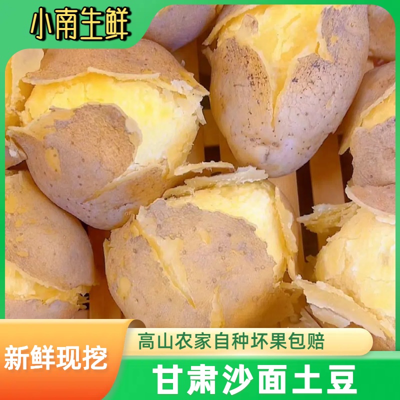 2025甘肃定西沙面黄心土豆现挖现发新鲜果蔬好吃