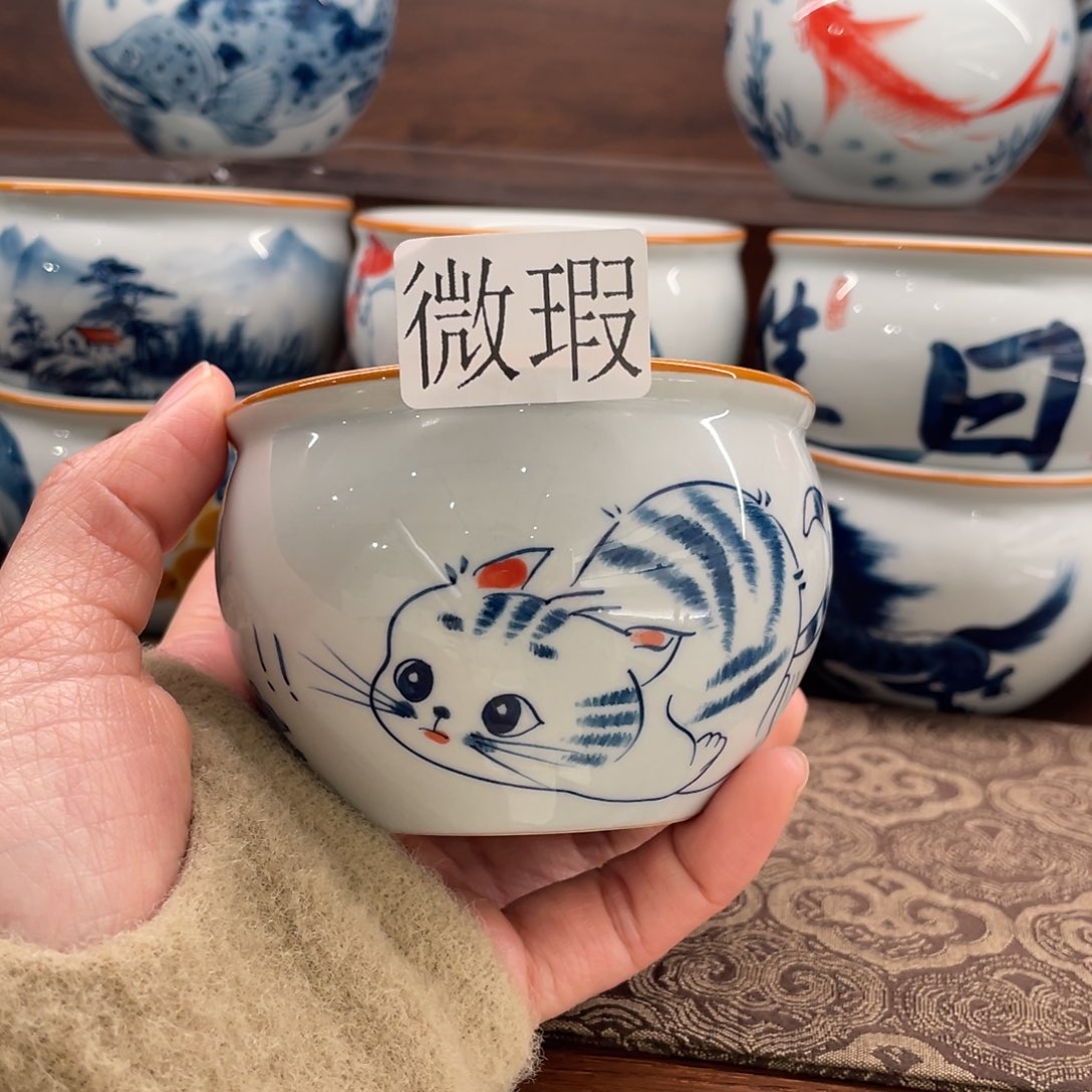微瑕釉下彩纯手绘
