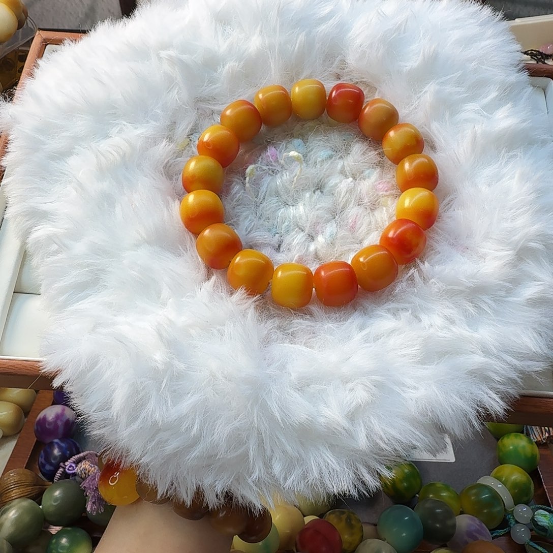 菩提根/象牙果手串14尺寸新品干磨樱桃红