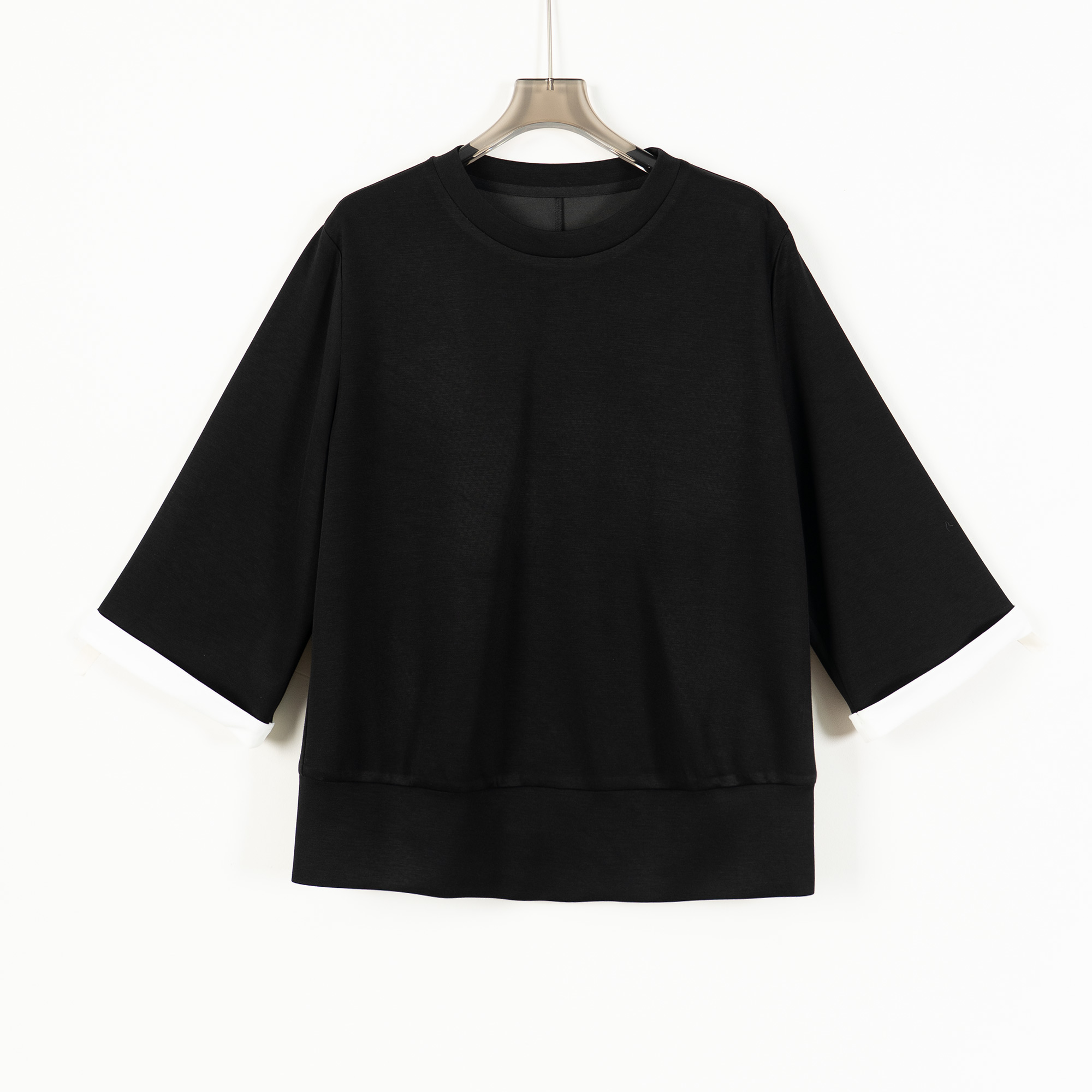 PS250750早秋小众设计时尚百搭七分袖T恤上衣显瘦气质宽松重工