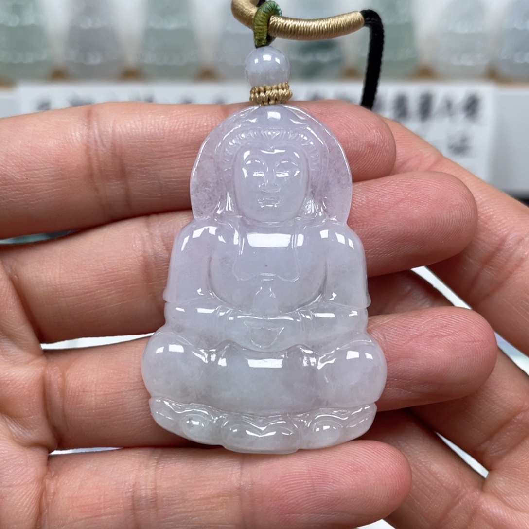 翡翠颈饰未镶嵌天然翡翠A货观音69号
