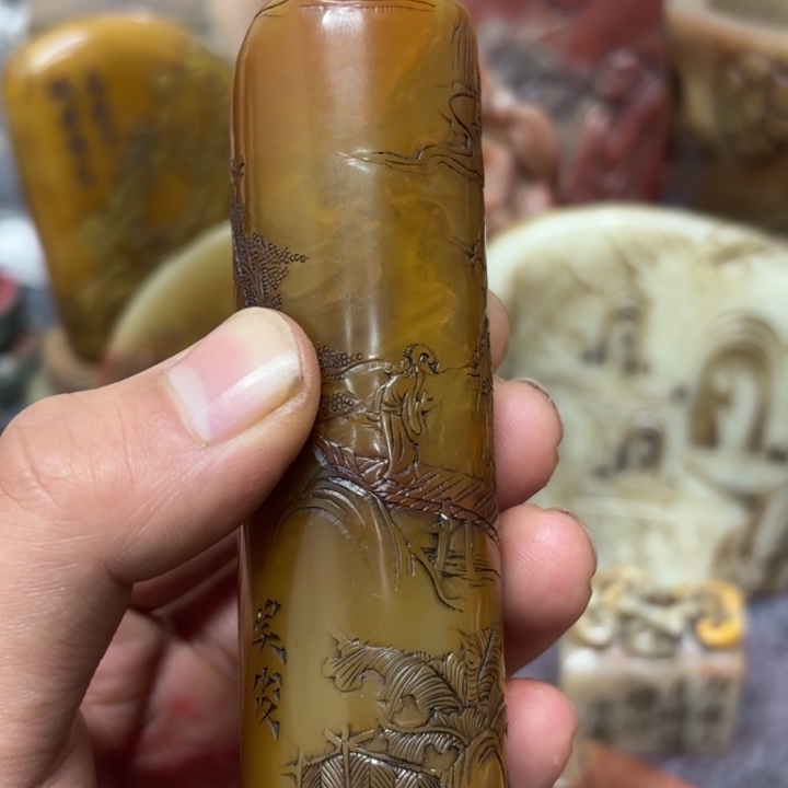 随***.寿山石印石桌面摆件