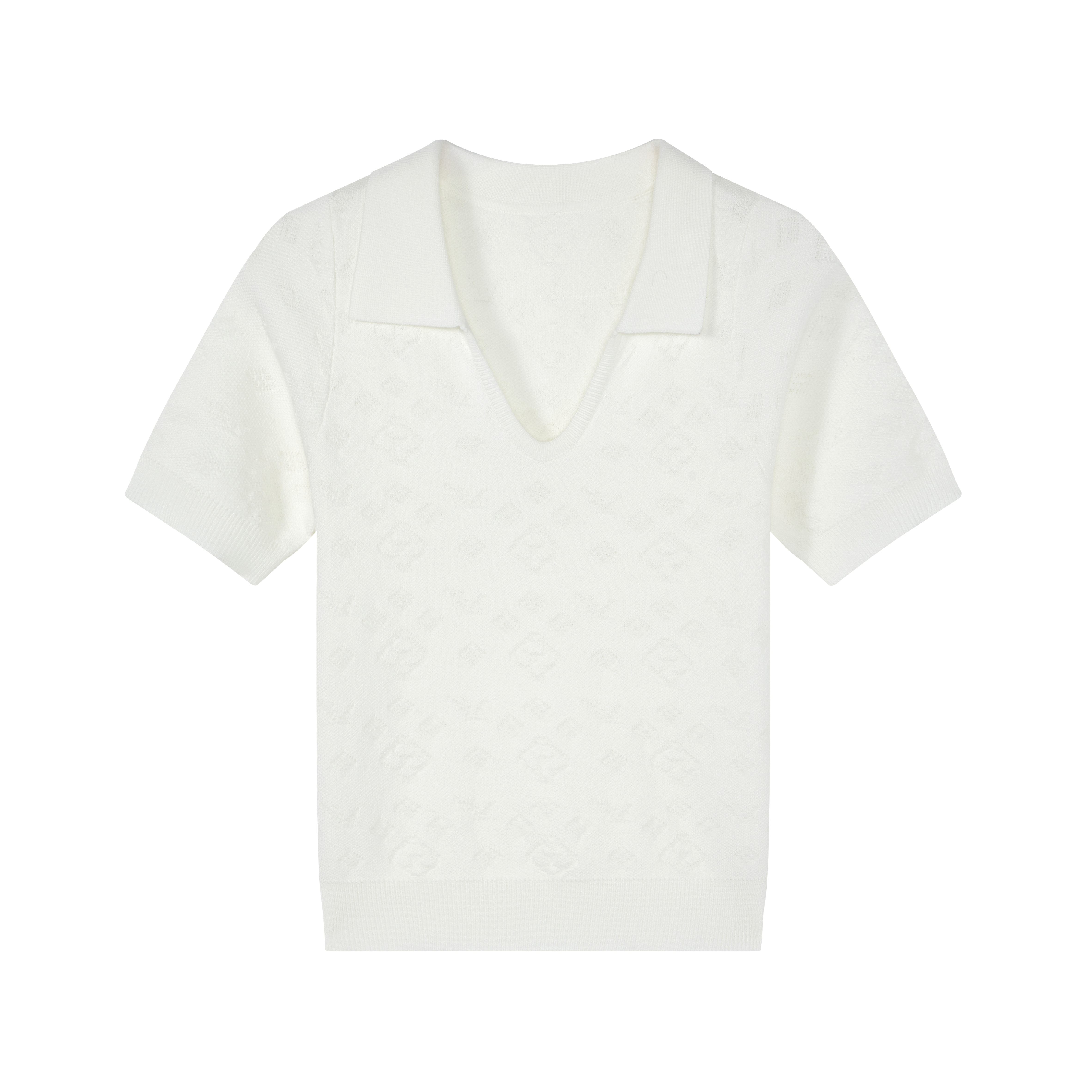 YUNAQIU-轻奢短袖气质时尚POIO领设计百搭休闲针织衫-2602