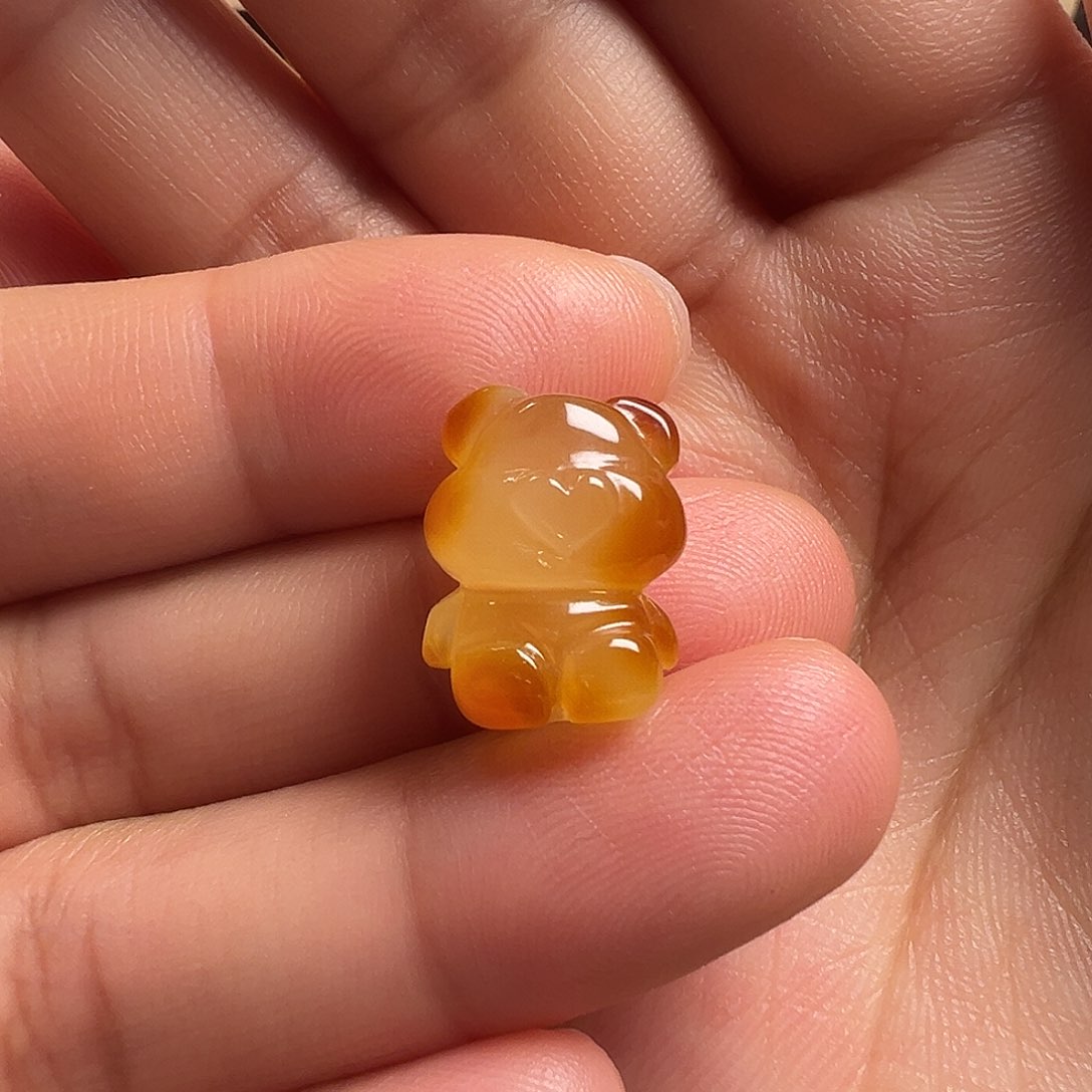 蜜蜡颈饰未镶嵌小熊（打孔不退换）