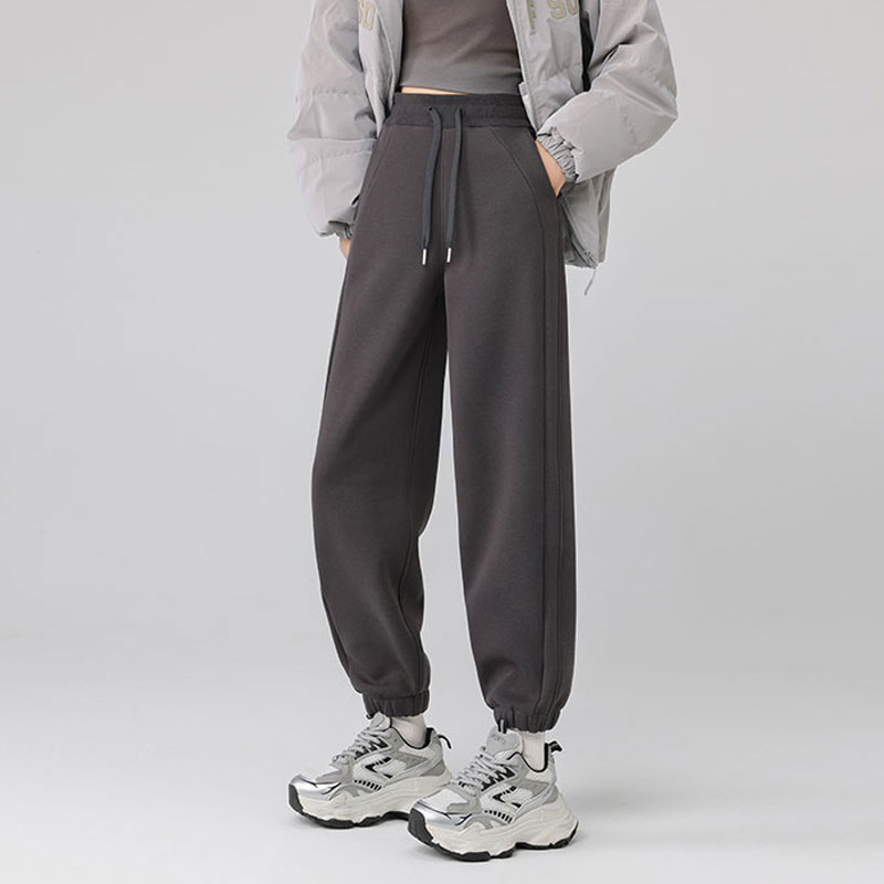 【运补6-8】秋冬2025加绒神裤宽松运动裤女束脚休闲健身长裤子潮