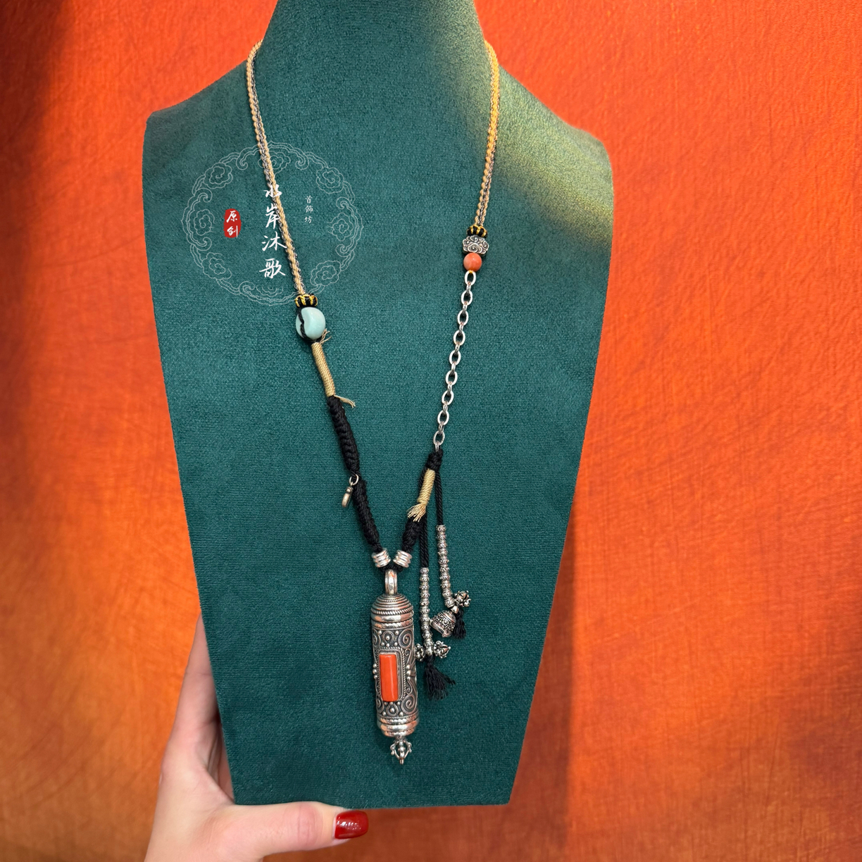 非金属羽毛项链 老旭日手工编绳编织项链3800