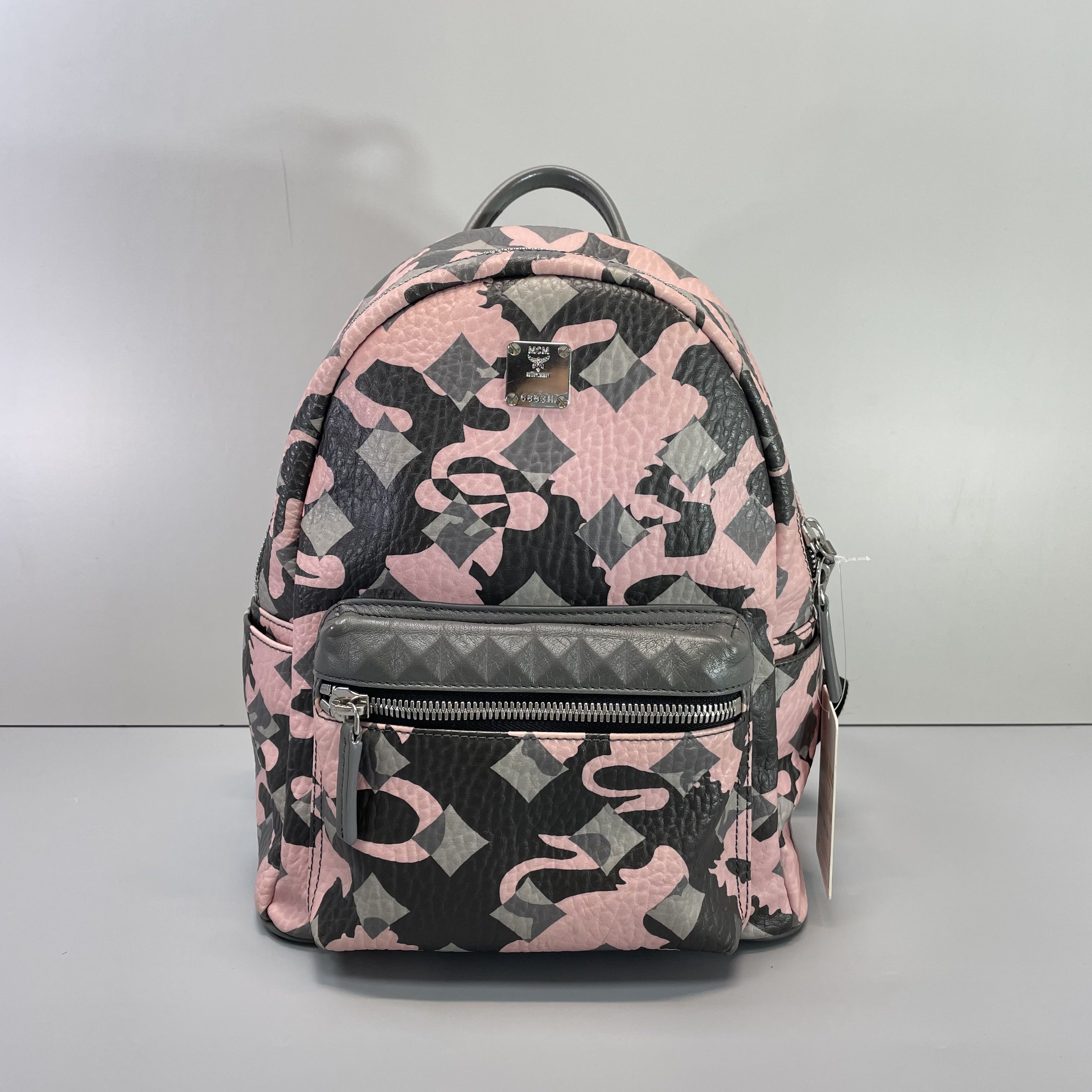 90新 MCM 媚姐/mcm花卉拼色中号双肩包26*32*13cmG030604