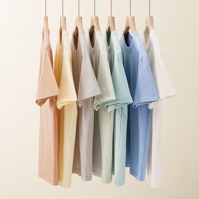 B+小香风短袖T恤男女同款情侣装宽松圆领上衣