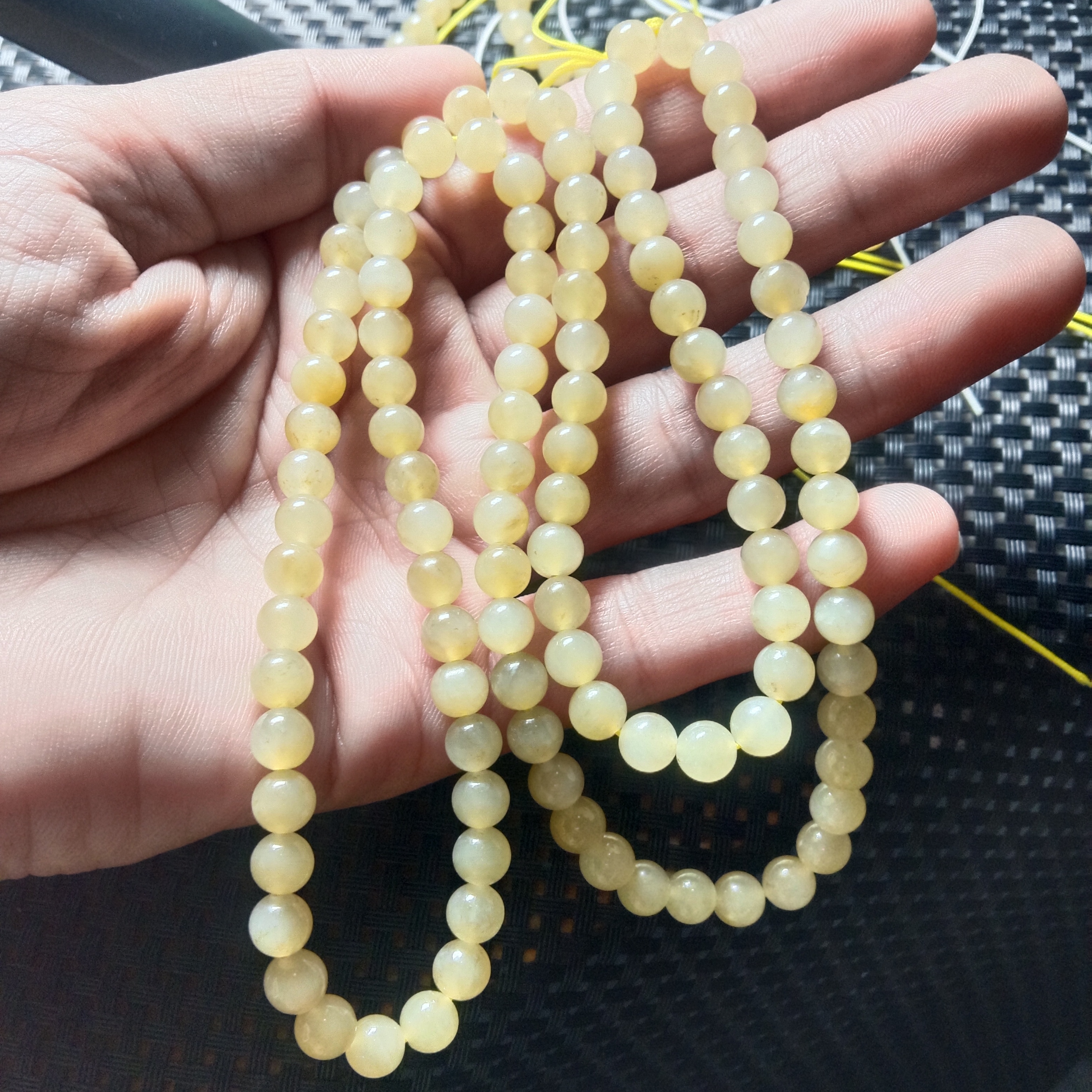 和田玉且末糖108项链女款简约气质饰品