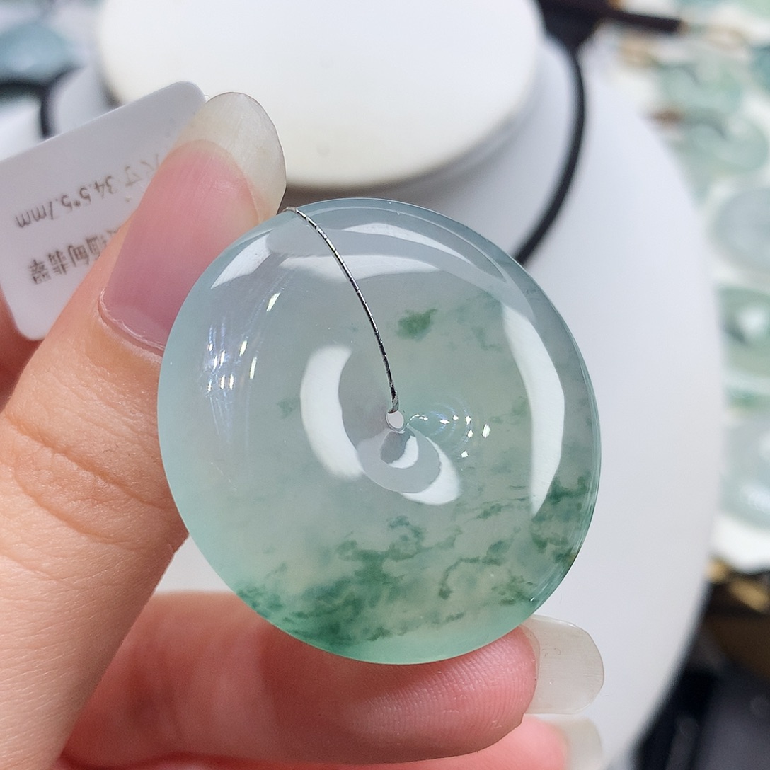 翡翠未镶嵌胸饰翡翠128，33.5/5.7