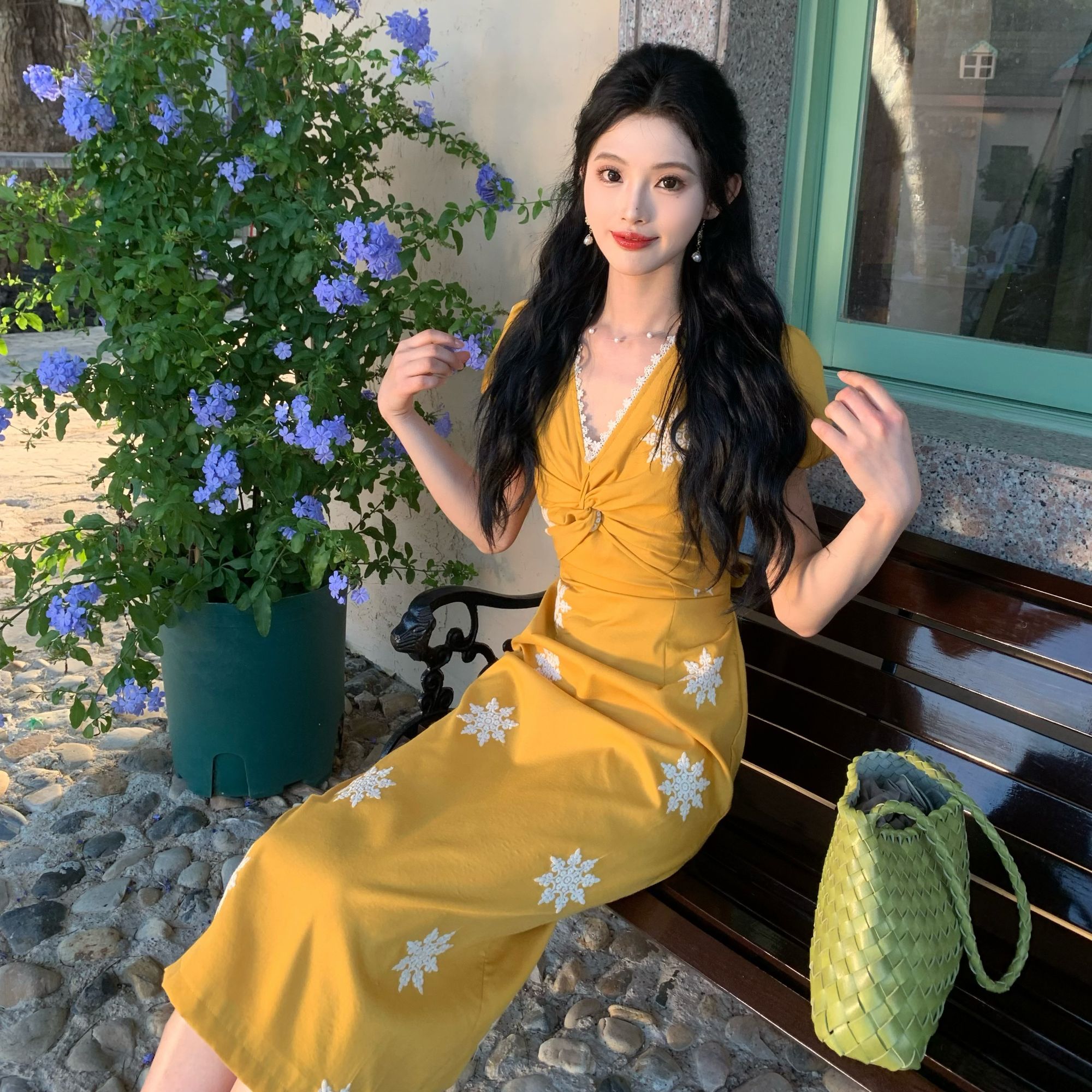 年终请沧【晴雪绾香】25夏季出游减龄显瘦小众千金连衣裙 00078 QC