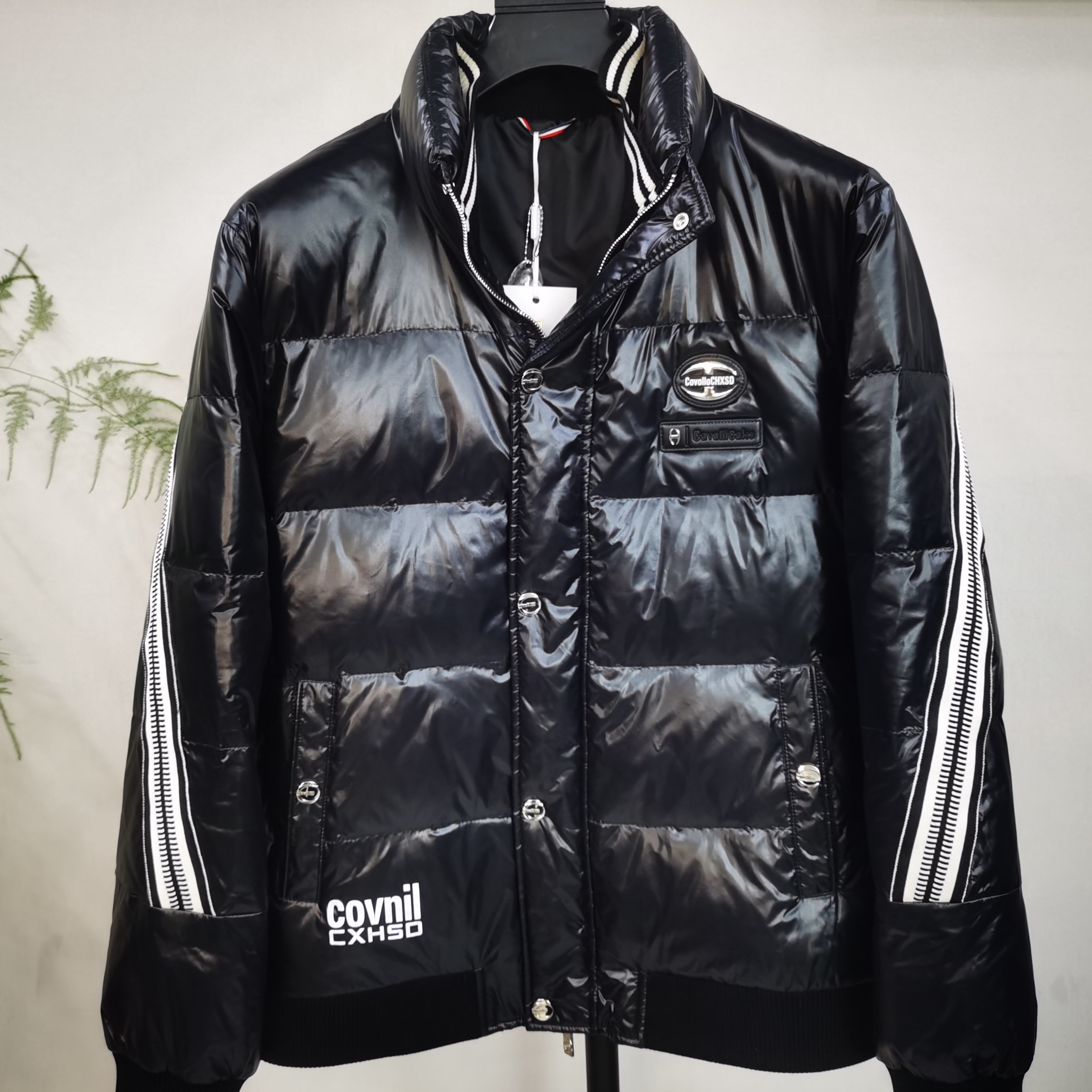 25国标男士高端织带拼接时尚夹克羽绒服外套2562