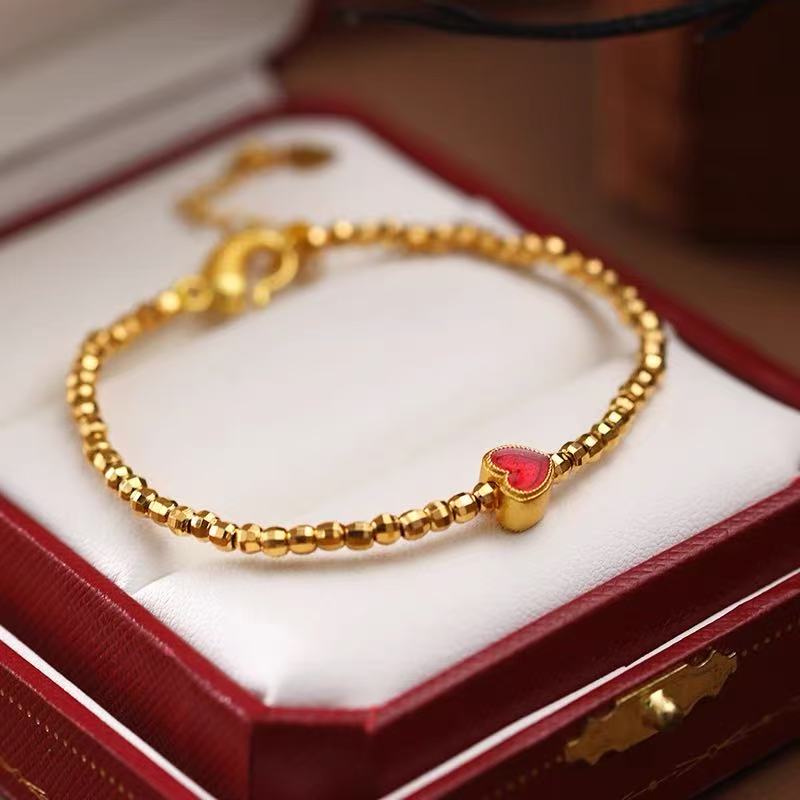 铜合金手链 魅力相伴v100【蹦迪珠爱心手链】爱心手串铜合金手链