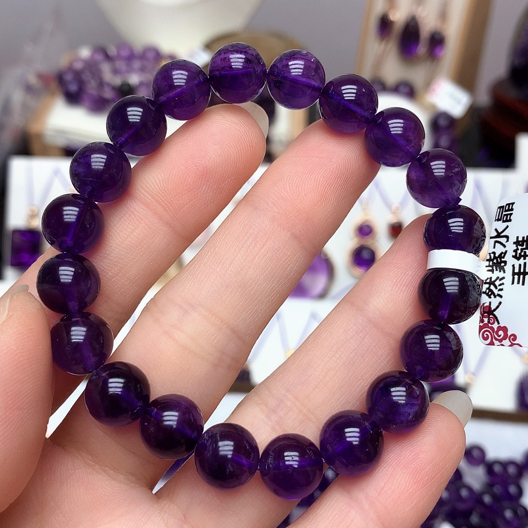 乌拉圭手串10m m未镶嵌紫晶
