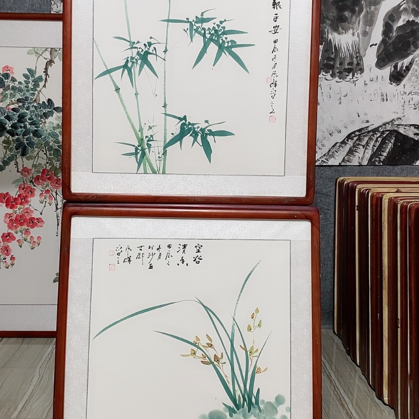 【闪购商品】国画书画作品带框65×65厘米