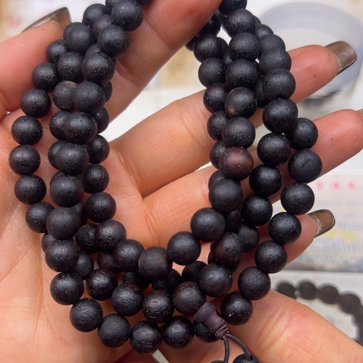 手串/手链降真香降真香08-108圆珠红黑油结晶