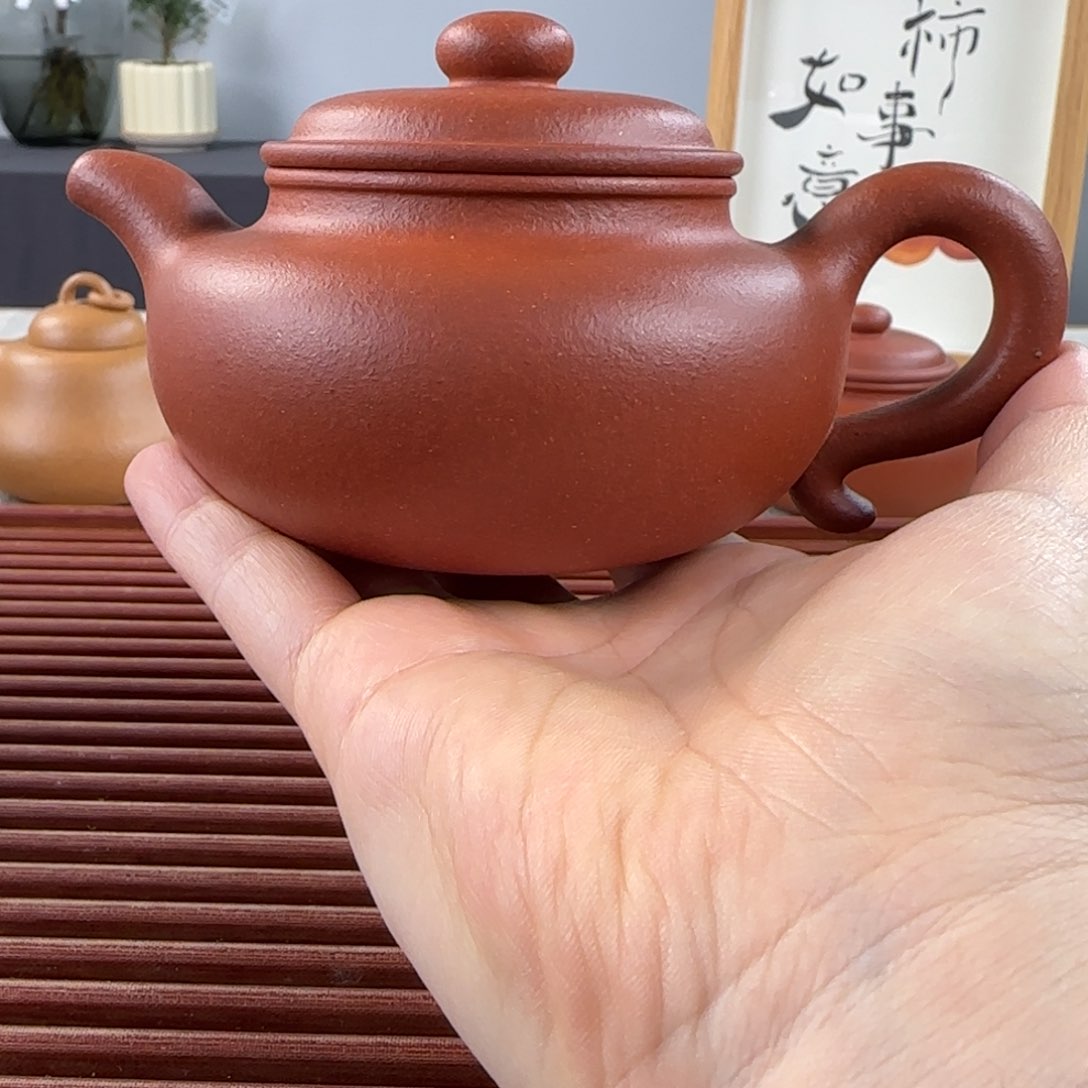 紫砂茶壶仿古红降坡半手230ml