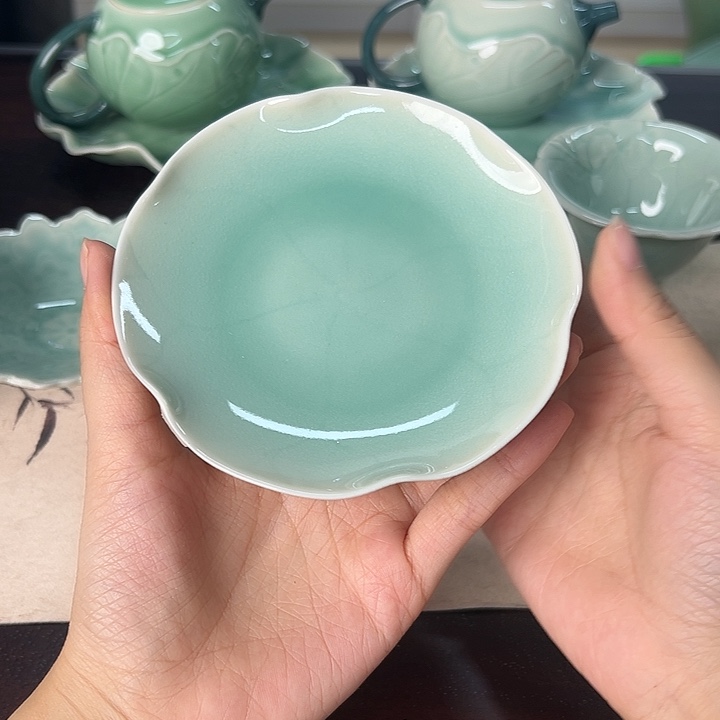 龙泉云间青瓷小米茶器