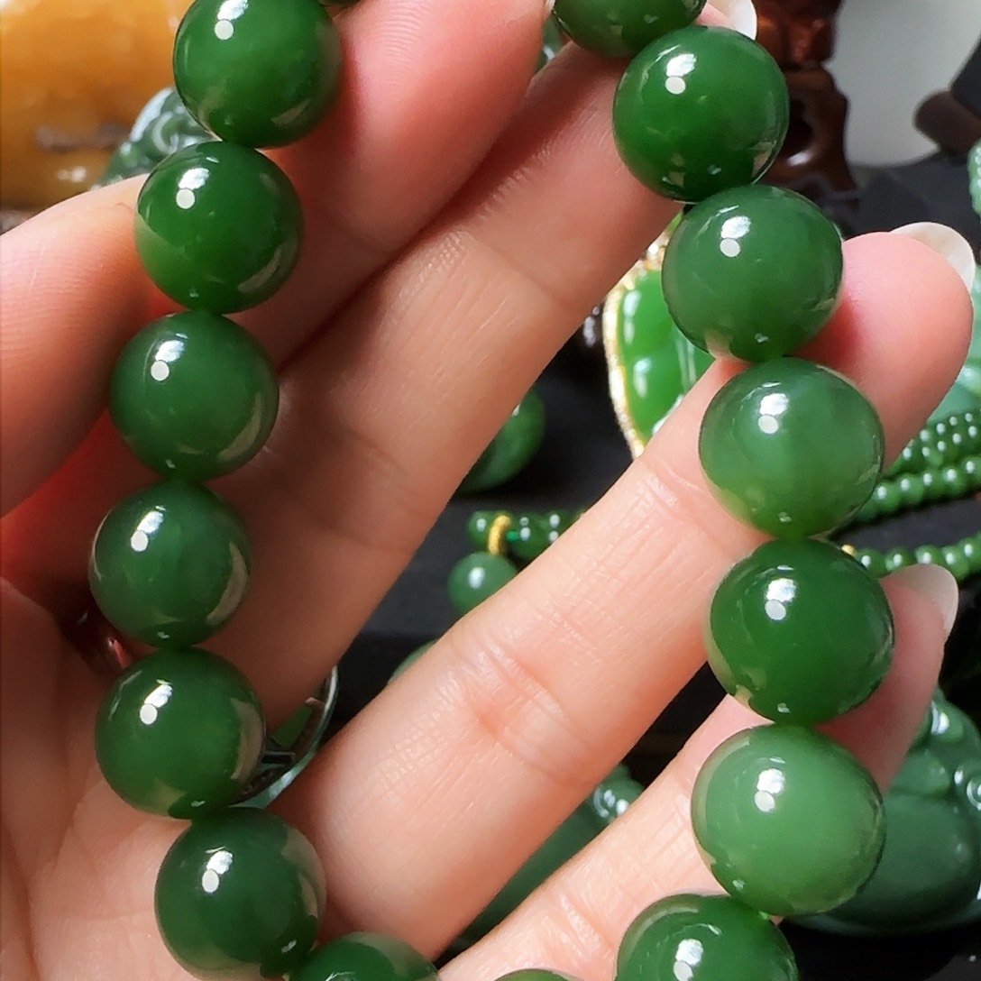 和田玉（碧玉）手链未镶嵌