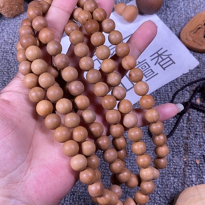 檀香木手串/手链老山檀香老料1.0/108圆珠微瑕疵