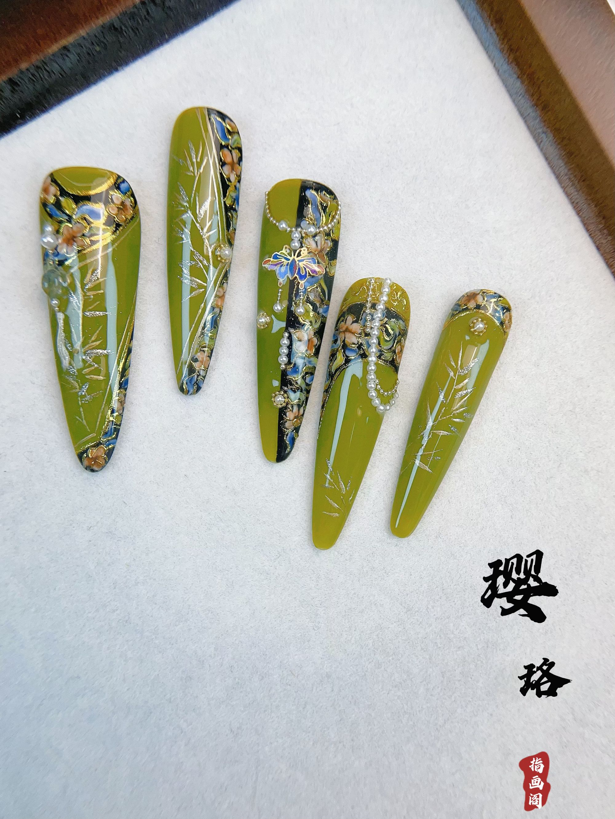 【璎珞】指画阁宫廷国风熹妃回宫款高贵纯手绘新中式穿戴甲美甲手工