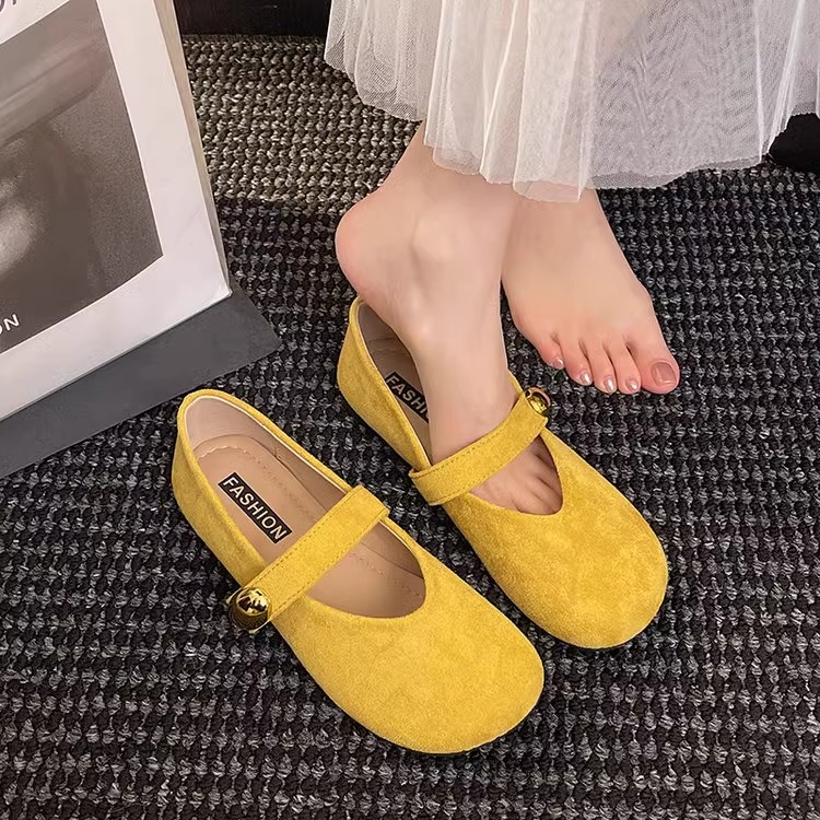 啄木鸟法式浅口单鞋女2025春季新款平底气质百搭单鞋软底玛丽珍鞋