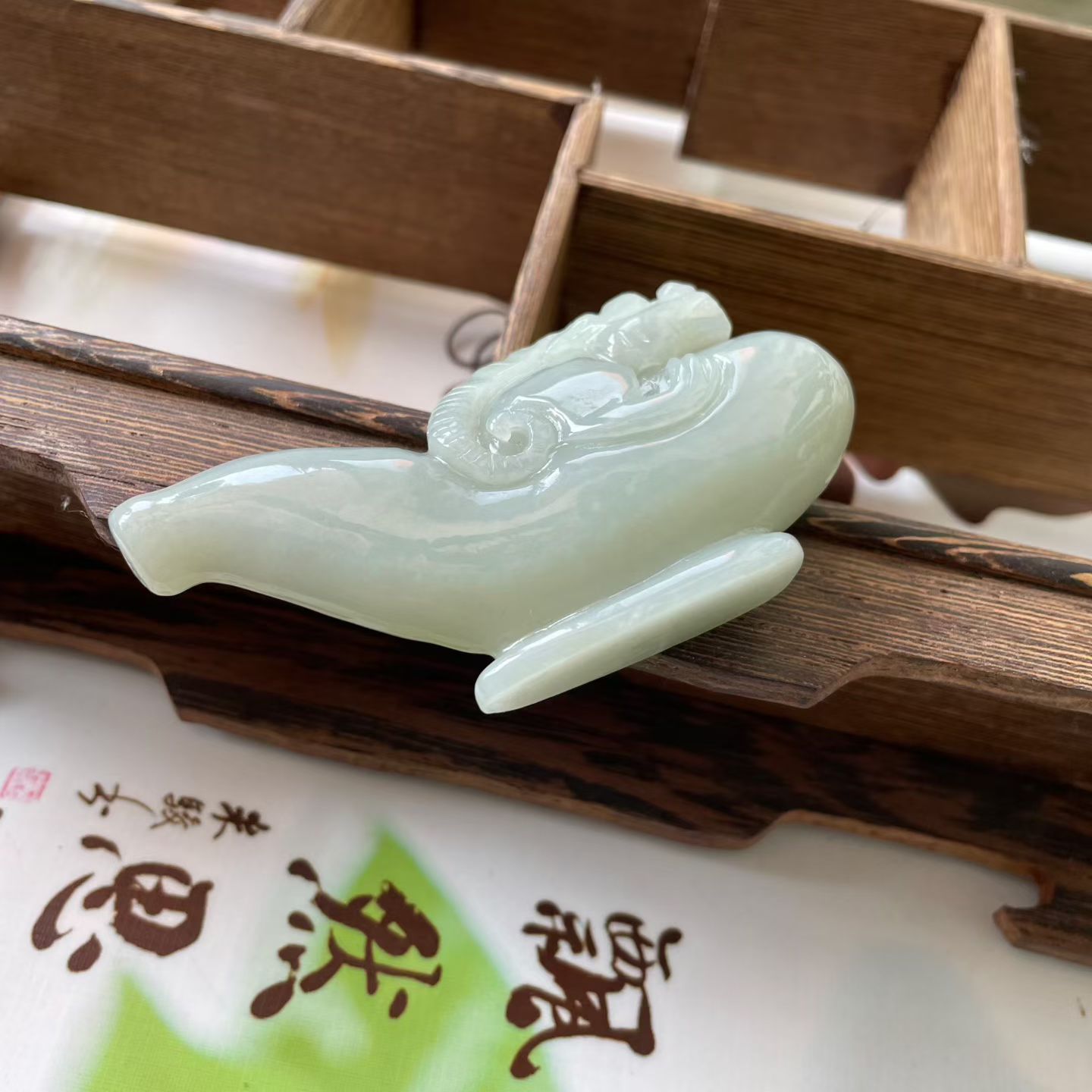 和田玉貔貅烟嘴手把件天然玉石手工雕刻