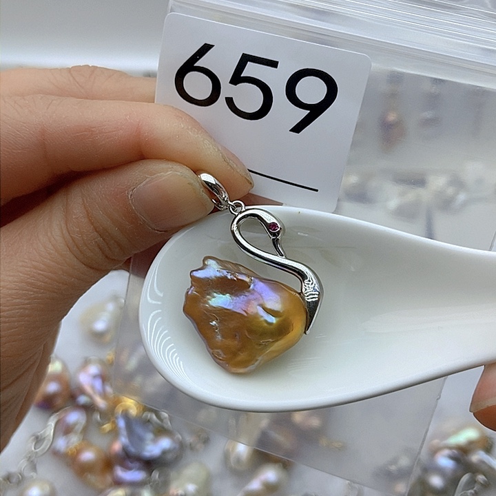 淡水珍珠颈饰银S925镶嵌