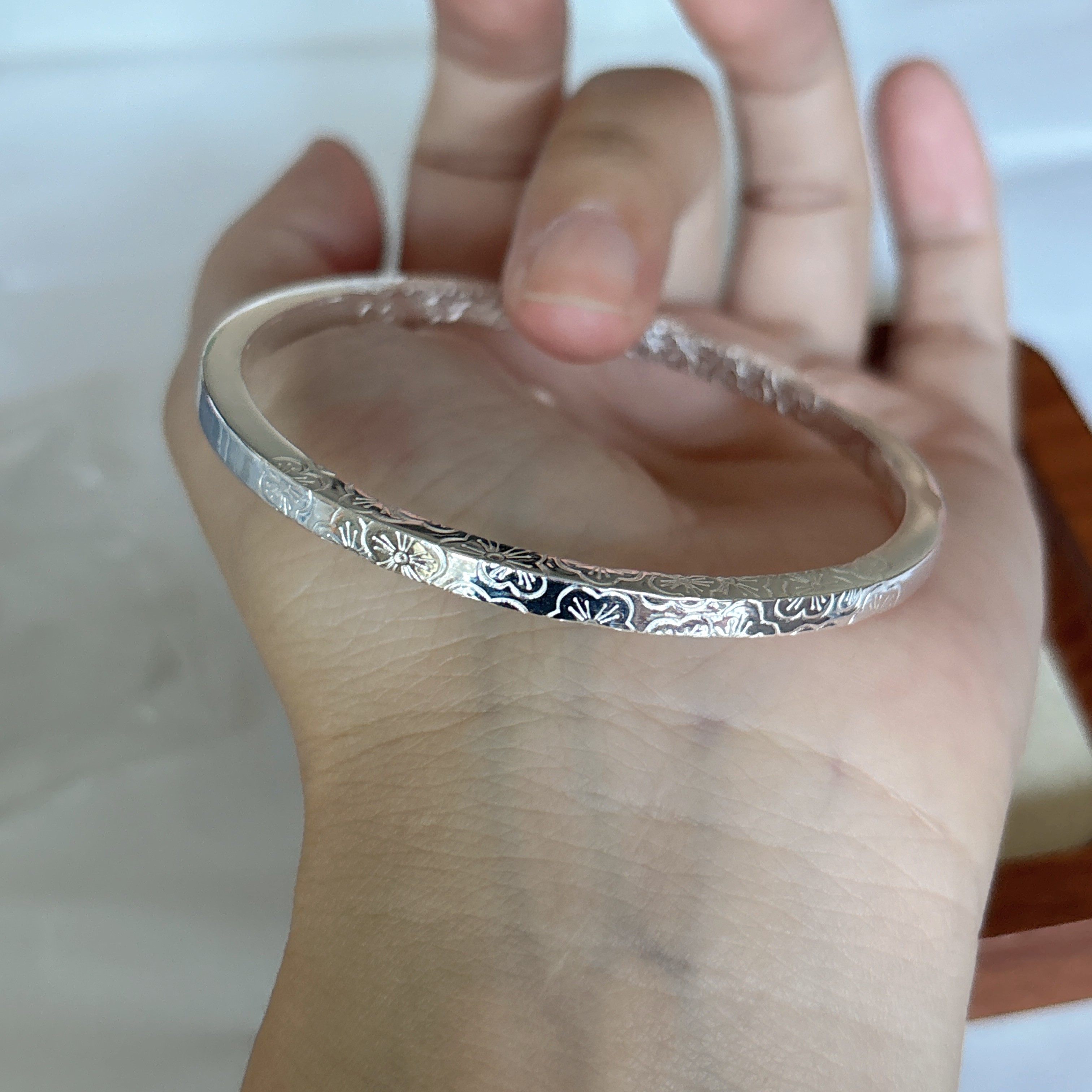 足银手镯 假一罚十 足银999.9手镯 