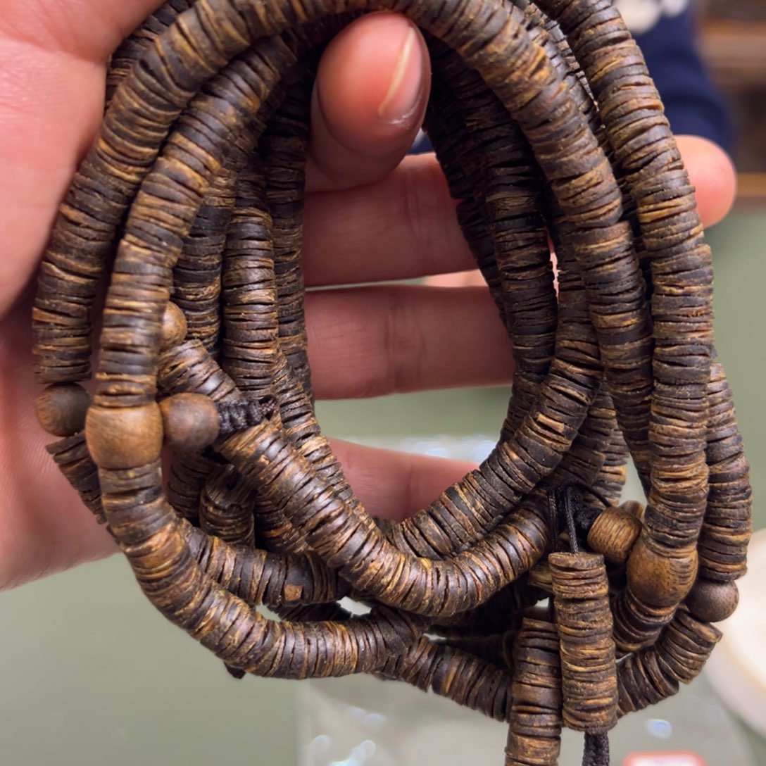 沉香手串海南老白棋沉水片珠多圈多样性发一条07/28g➕