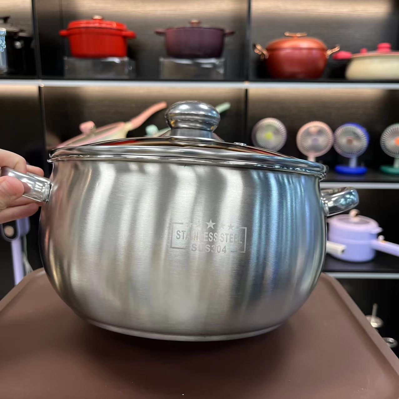 X-【出口外贸】24CM/304不锈钢特厚苹果汤锅煮面锅煲汤锅炉通用厨具