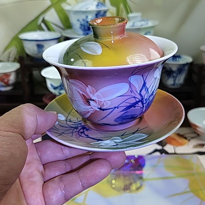 景德镇手绘陶瓷茶具杯子