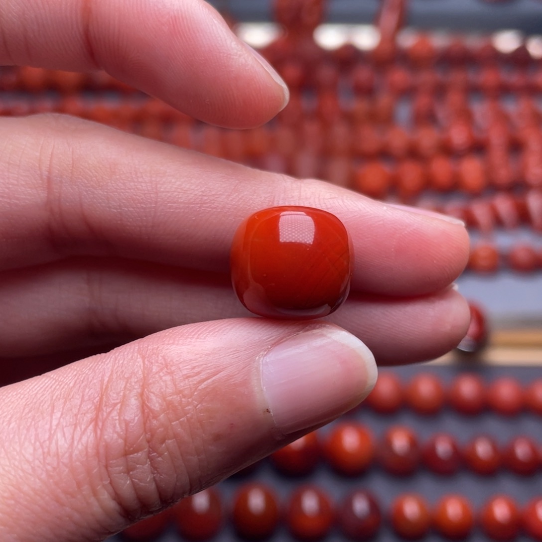 南红玛瑙未镶嵌其他W13➕瓦西柿子红满肉老型珠